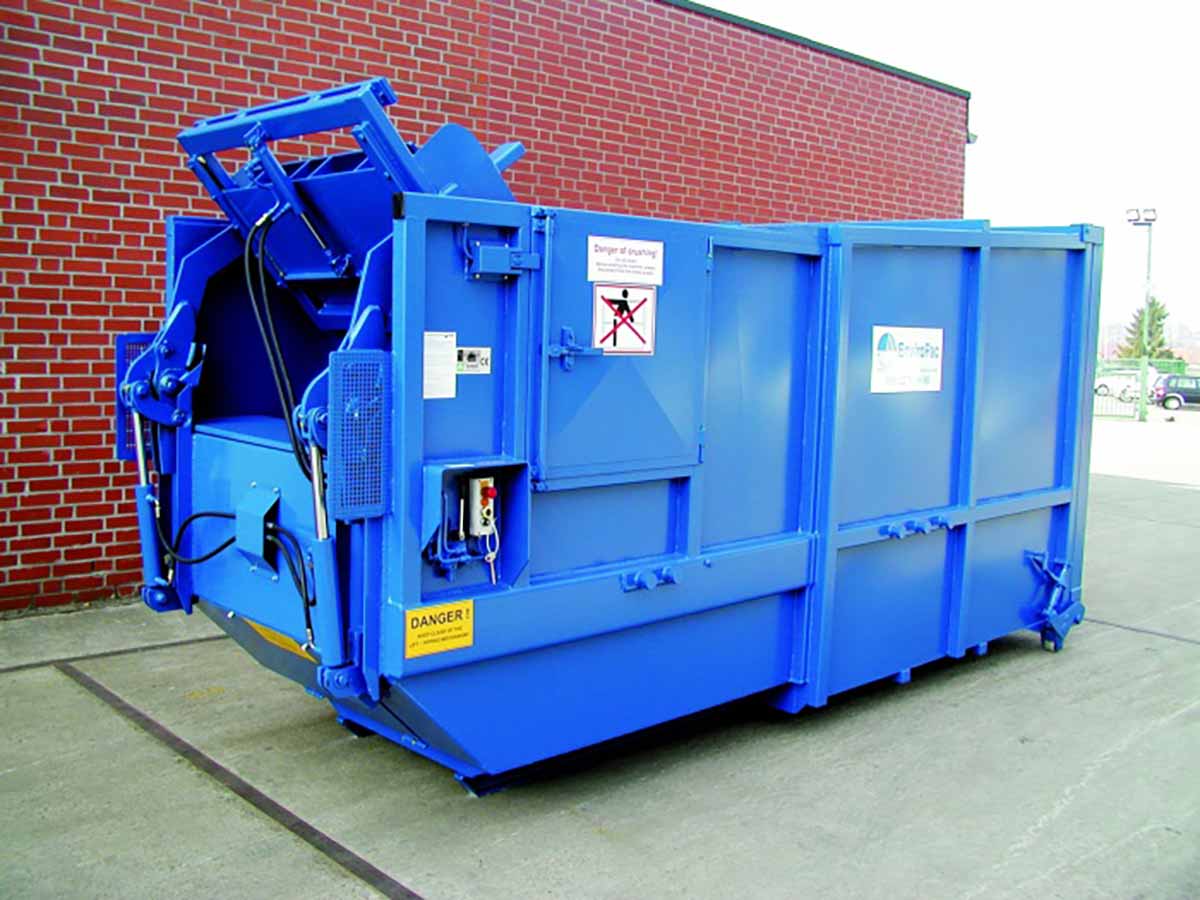 Avermann 20P compactor with integrated bin lift