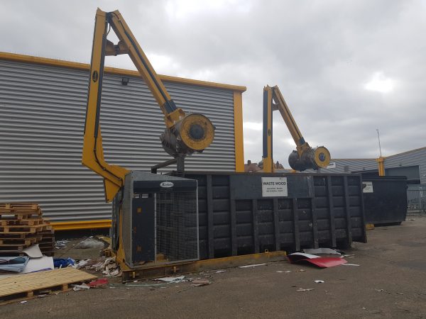 BJRPs installed on a customer site compacting wood