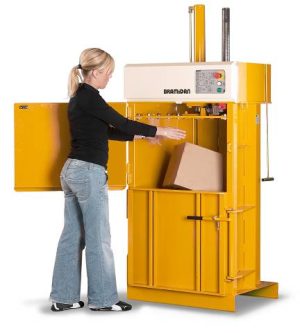 Bramidan B3 Waste Baler with carpet bale at bottom