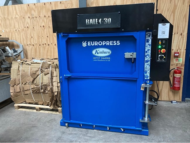 Balex waste bale in a Staffordshire brewery for efficient cardboard and plastic waste management